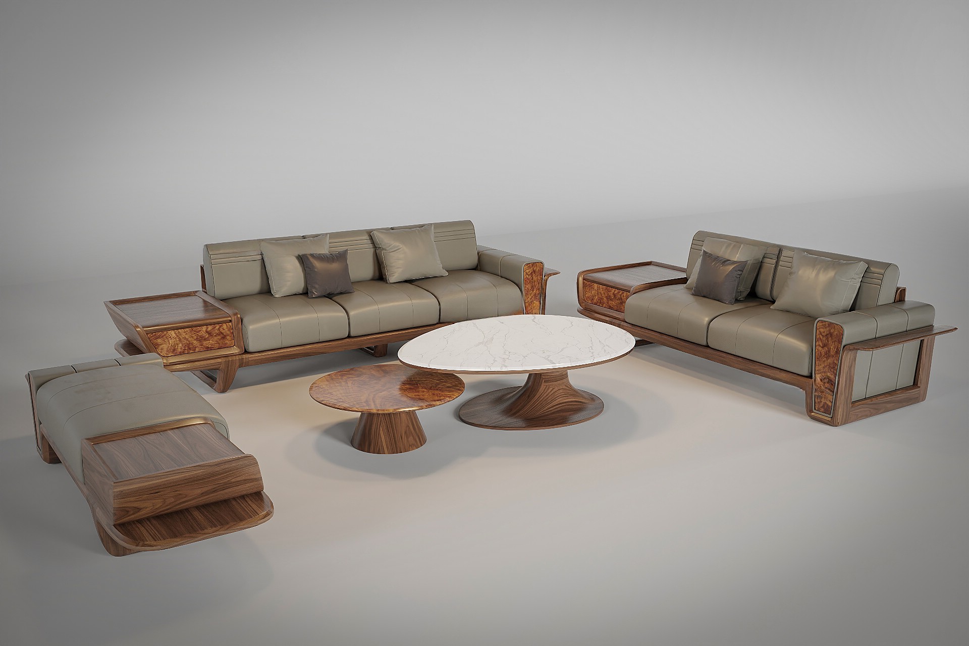 Mẫu bàn ghế gỗ phòng khách gỗ tự nhiên hiện đại màu nâu đậm